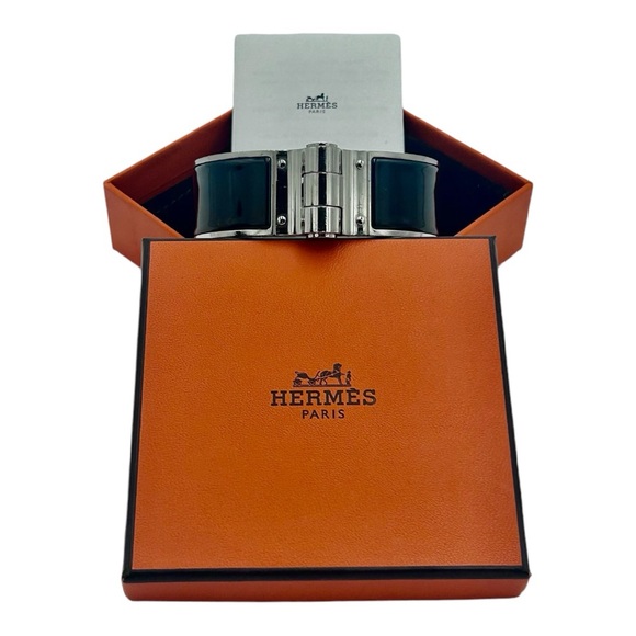 Hermès Enamel Charniere Uni Wide Hinged Bracelet - Picture 11 of 11